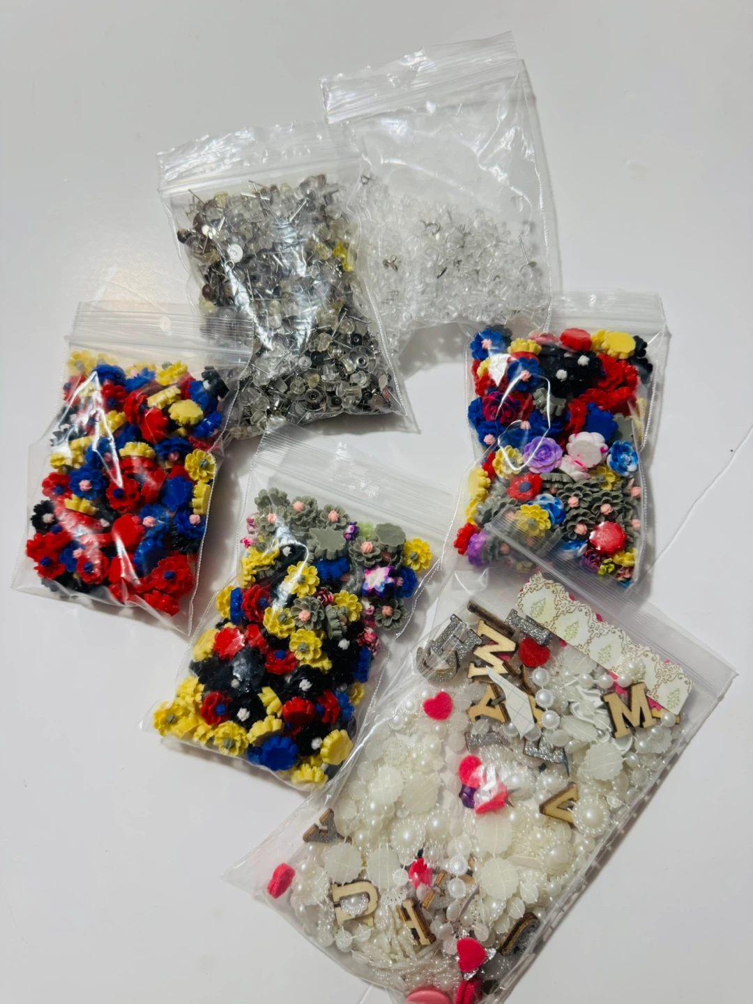 Assorted Craft Embellishments and Earring Backs