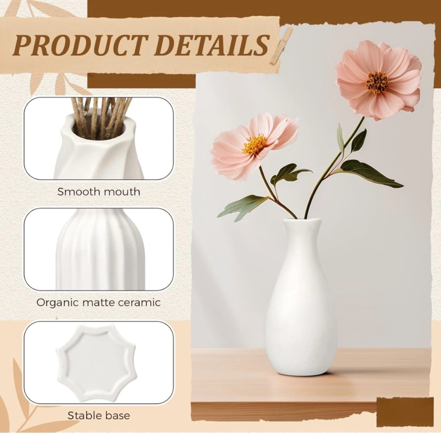 New Set of 24 5'' White Ceramic Bud Vase - photo 3