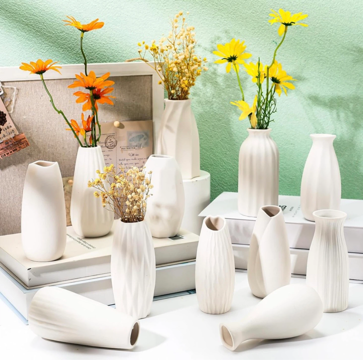 New Set of 24 5'' White Ceramic Bud Vase - photo 5