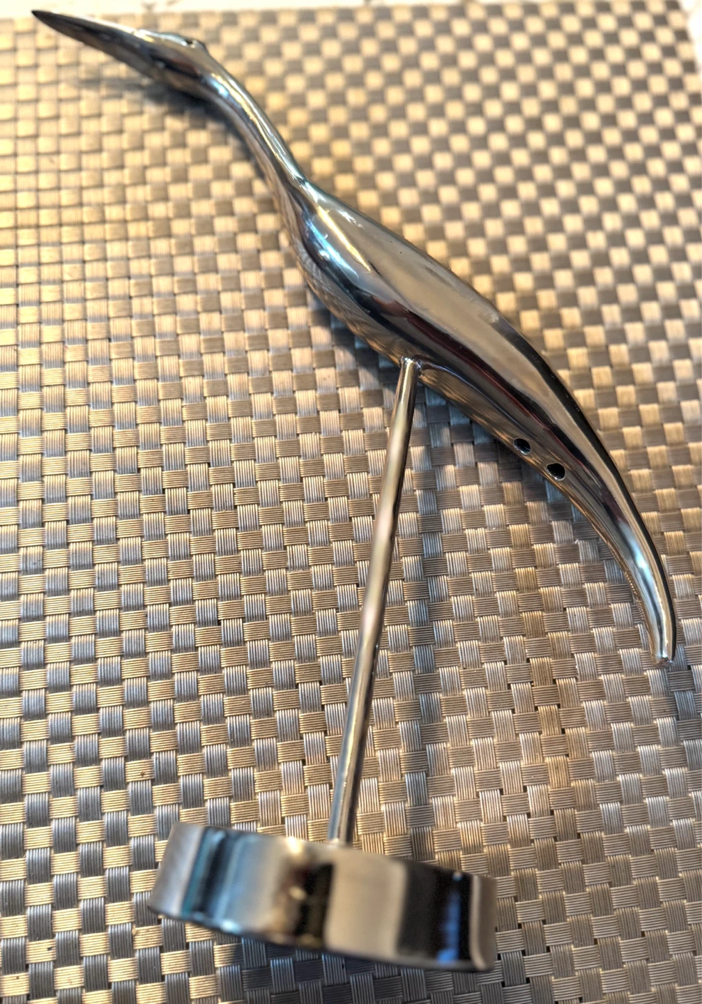 Chrome Heron Bird Sculpture - photo 3