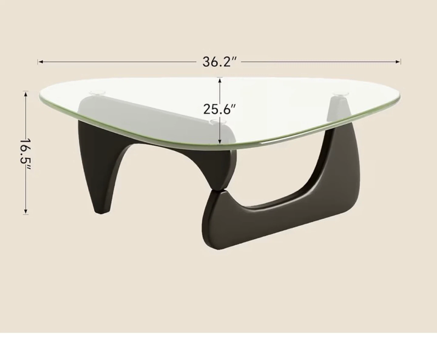 Noguchi style Coffee Table with Oak Wood Base - photo 2
