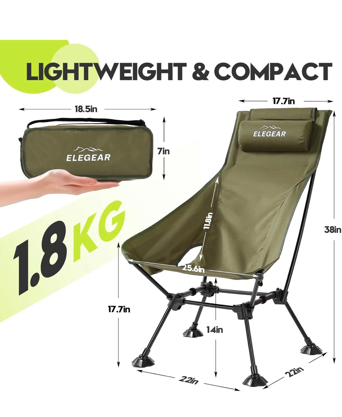 Brand new Elegear High Back Camping Chair - photo 2