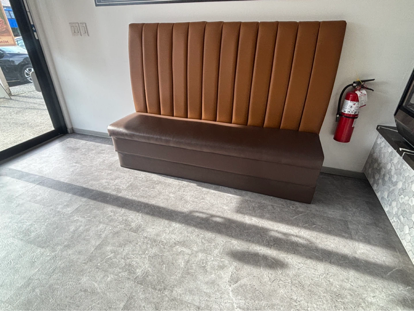 New custom booth bench
