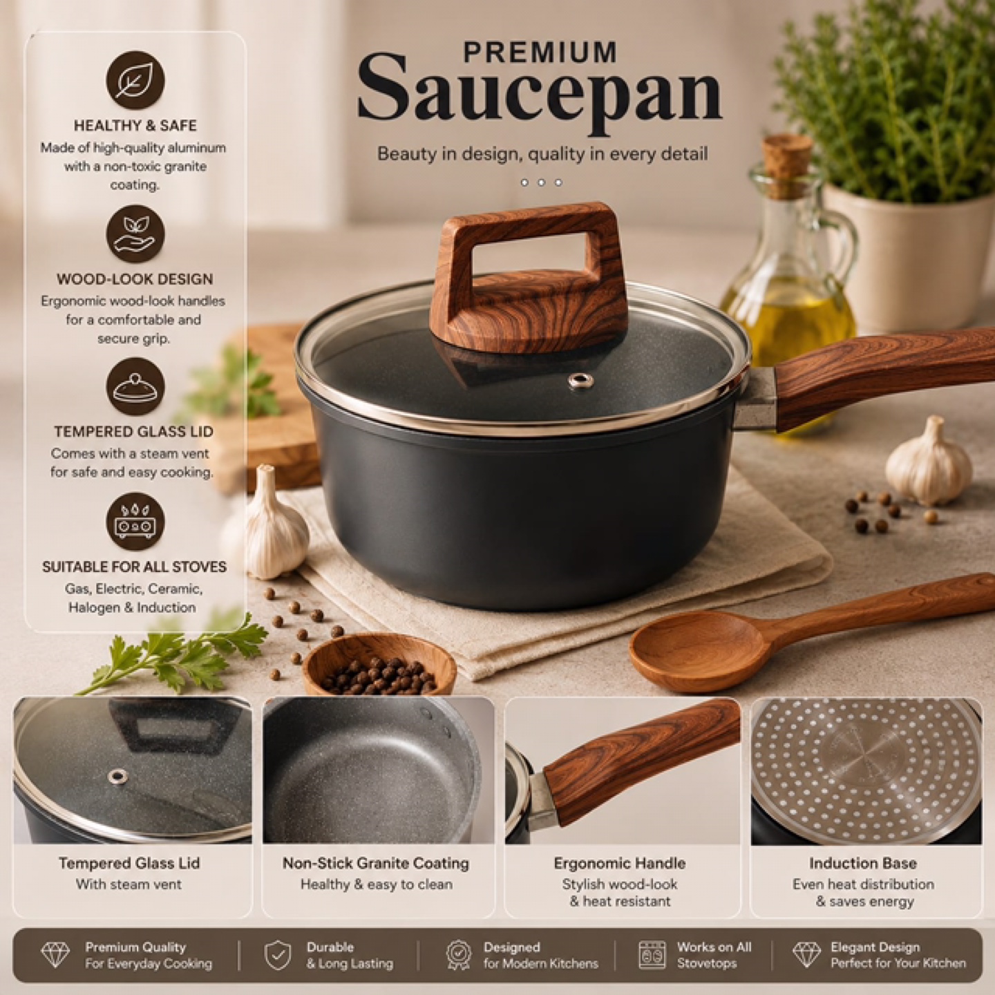 Premium Saucepan with Lid