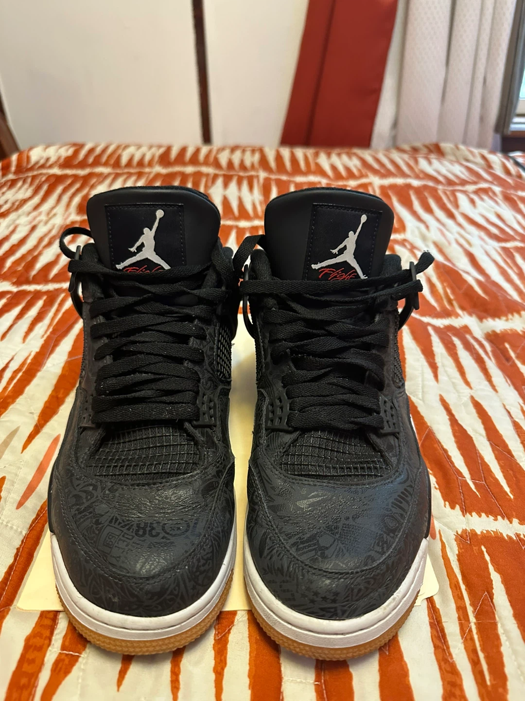 Jordan 4 Retro Laser Black Gum 30th Anniversary in size 12