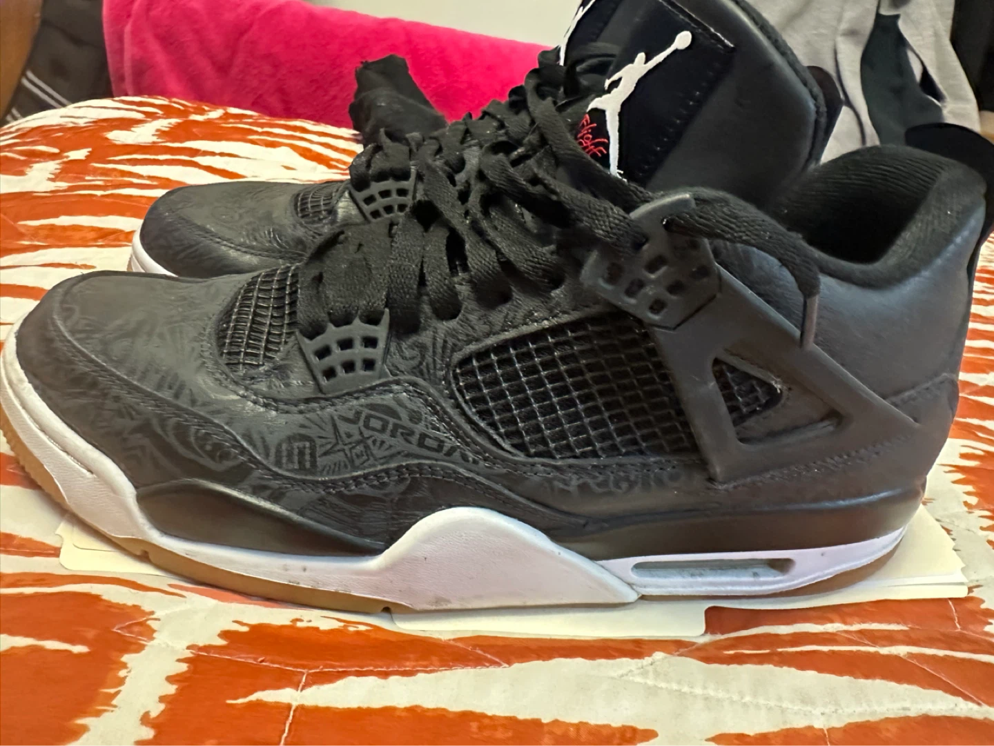 Jordan 4 Retro Laser Black Gum 30th Anniversary in size 12 - photo 2