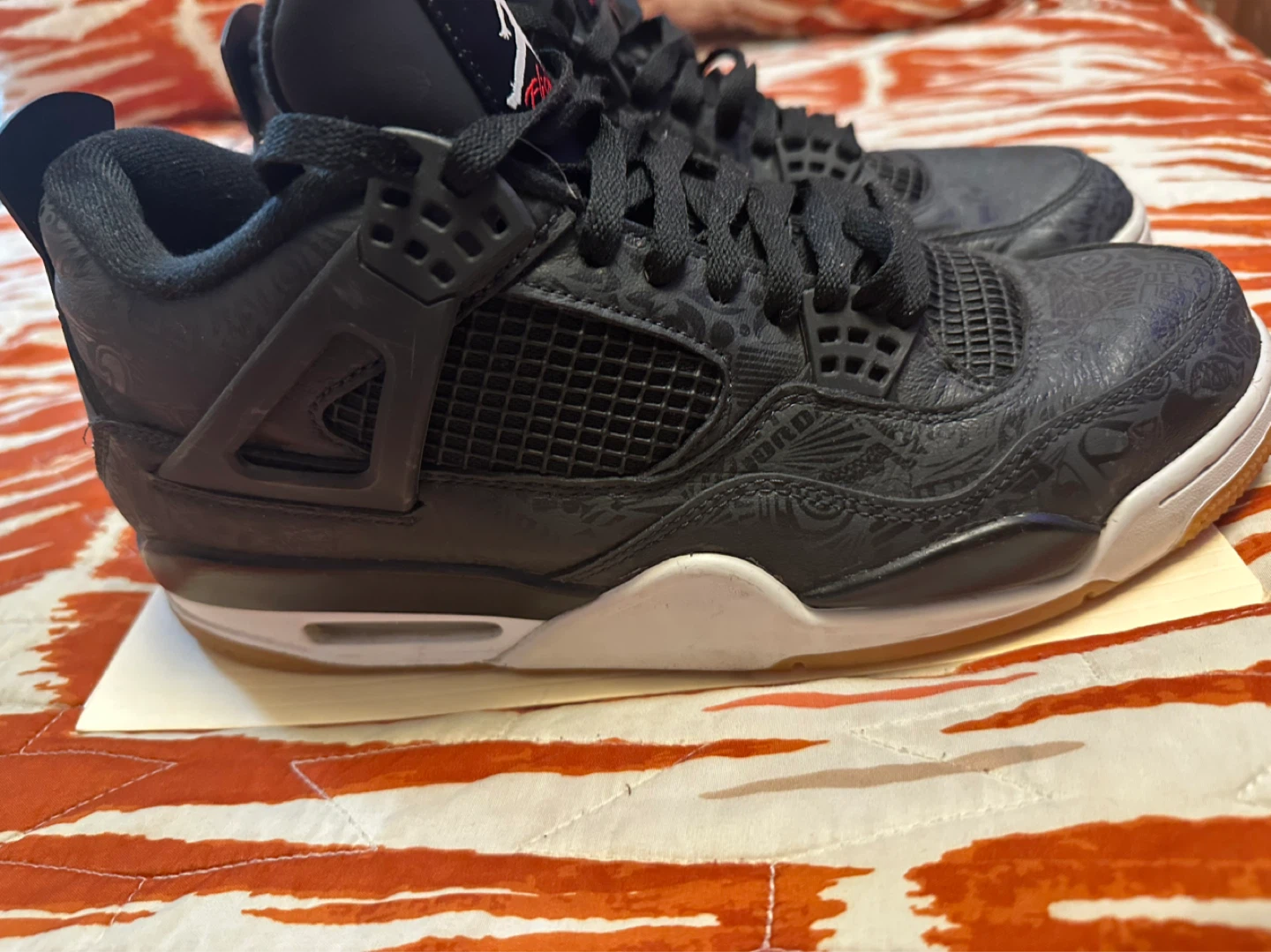 Jordan 4 Retro Laser Black Gum 30th Anniversary in size 12 - photo 3