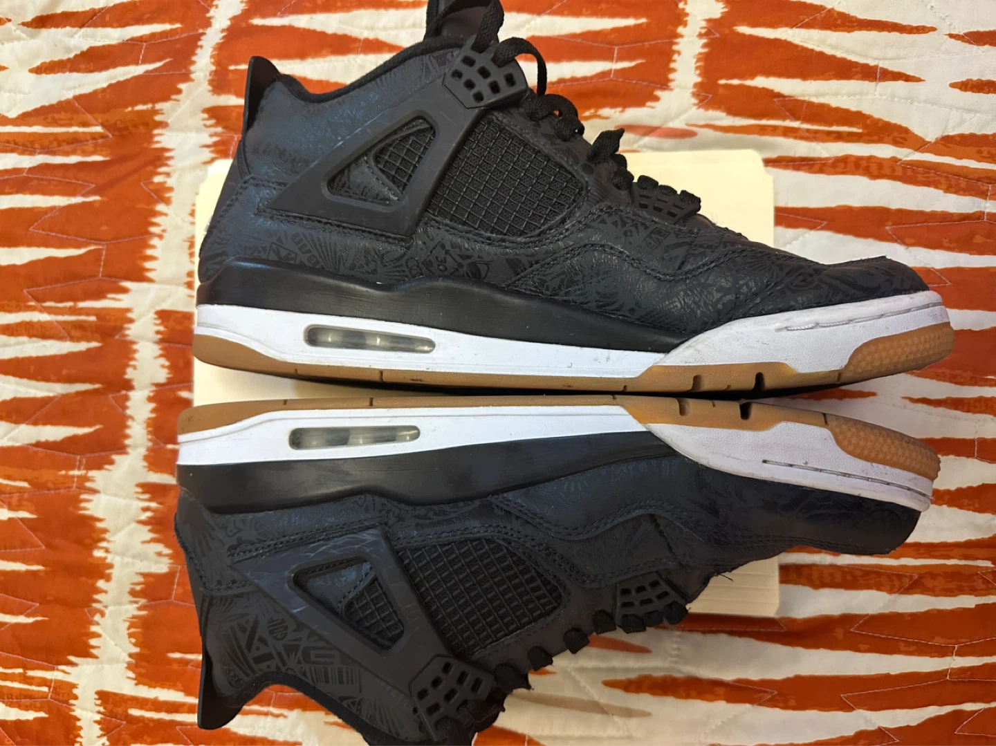 Jordan 4 Retro Laser Black Gum 30th Anniversary in size 12 - photo 4