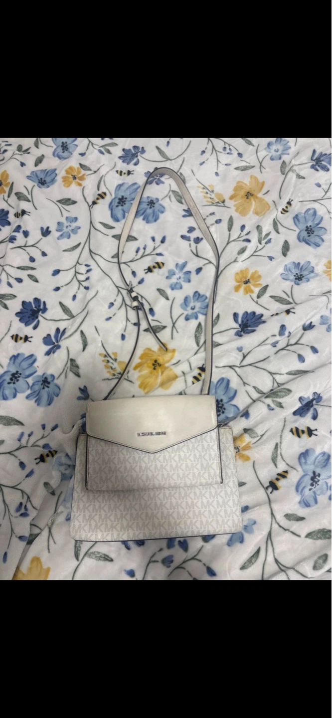 Michael Kors White Monogram Crossbody Bag