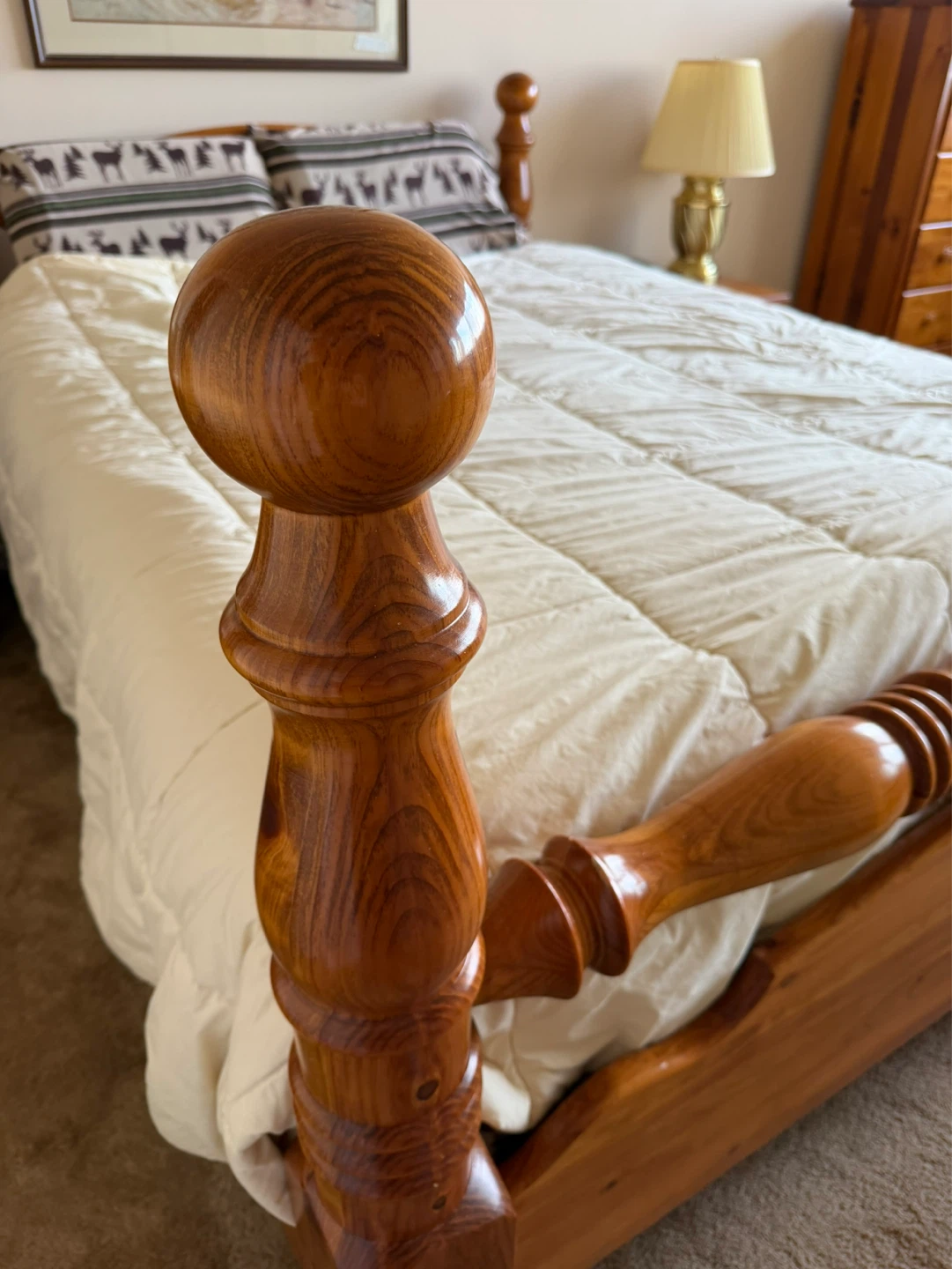 Solid Pine 5-Piece Queen Cannonball Poster Bedroom Set - photo 5