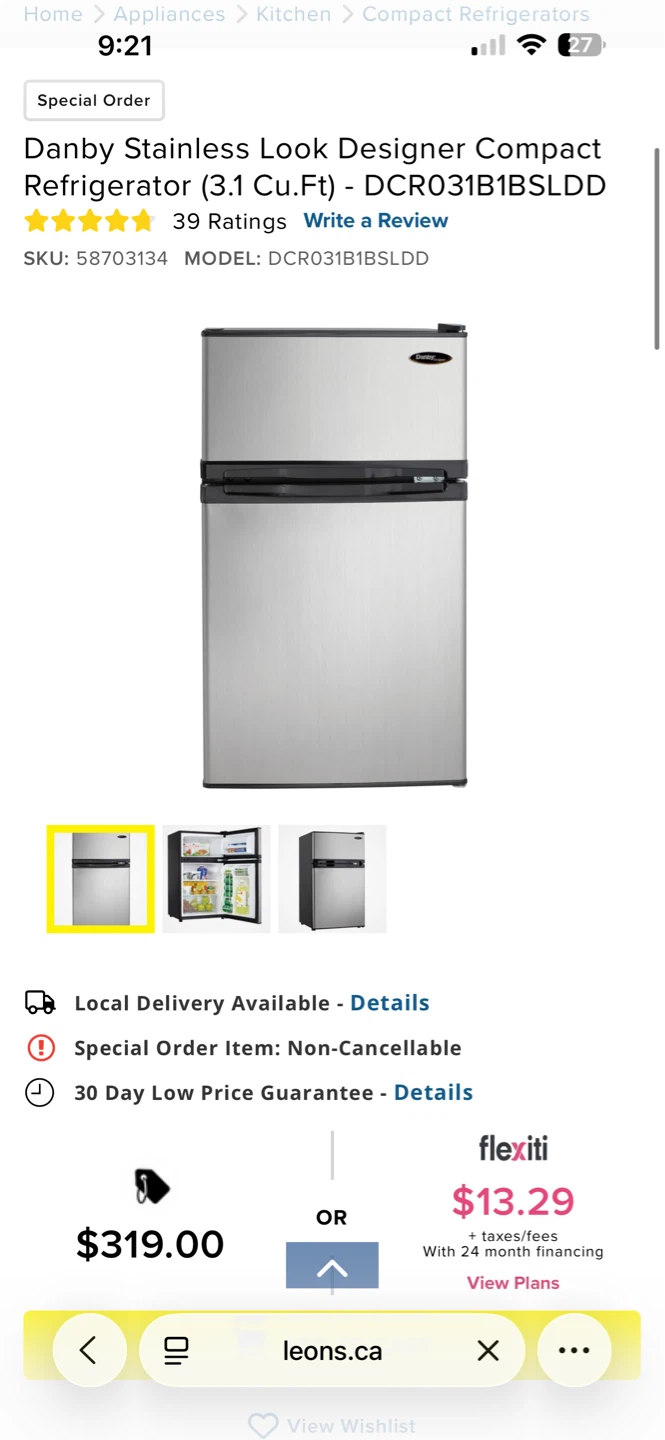 Danby Designer Compact Refrigerator 3.1 Cu.Ft. - photo 5
