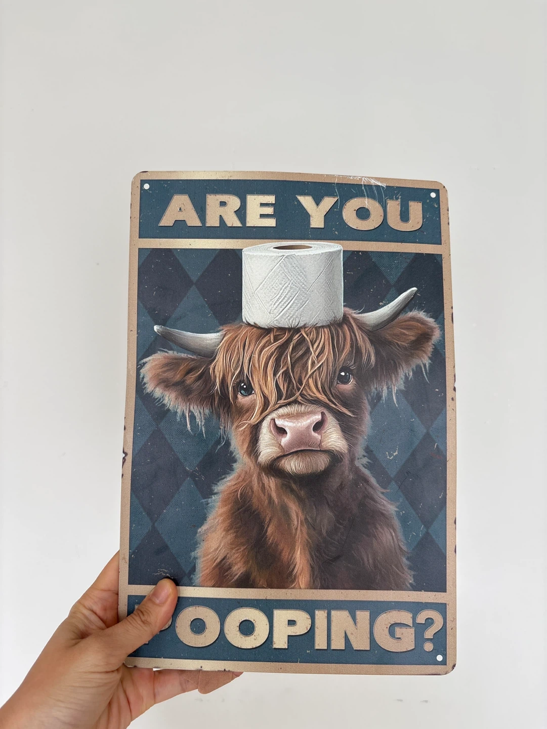 Highland Cow Metal Sign