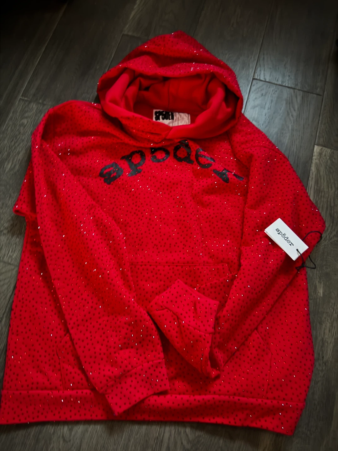SP5DER Red Sequin Hoodie