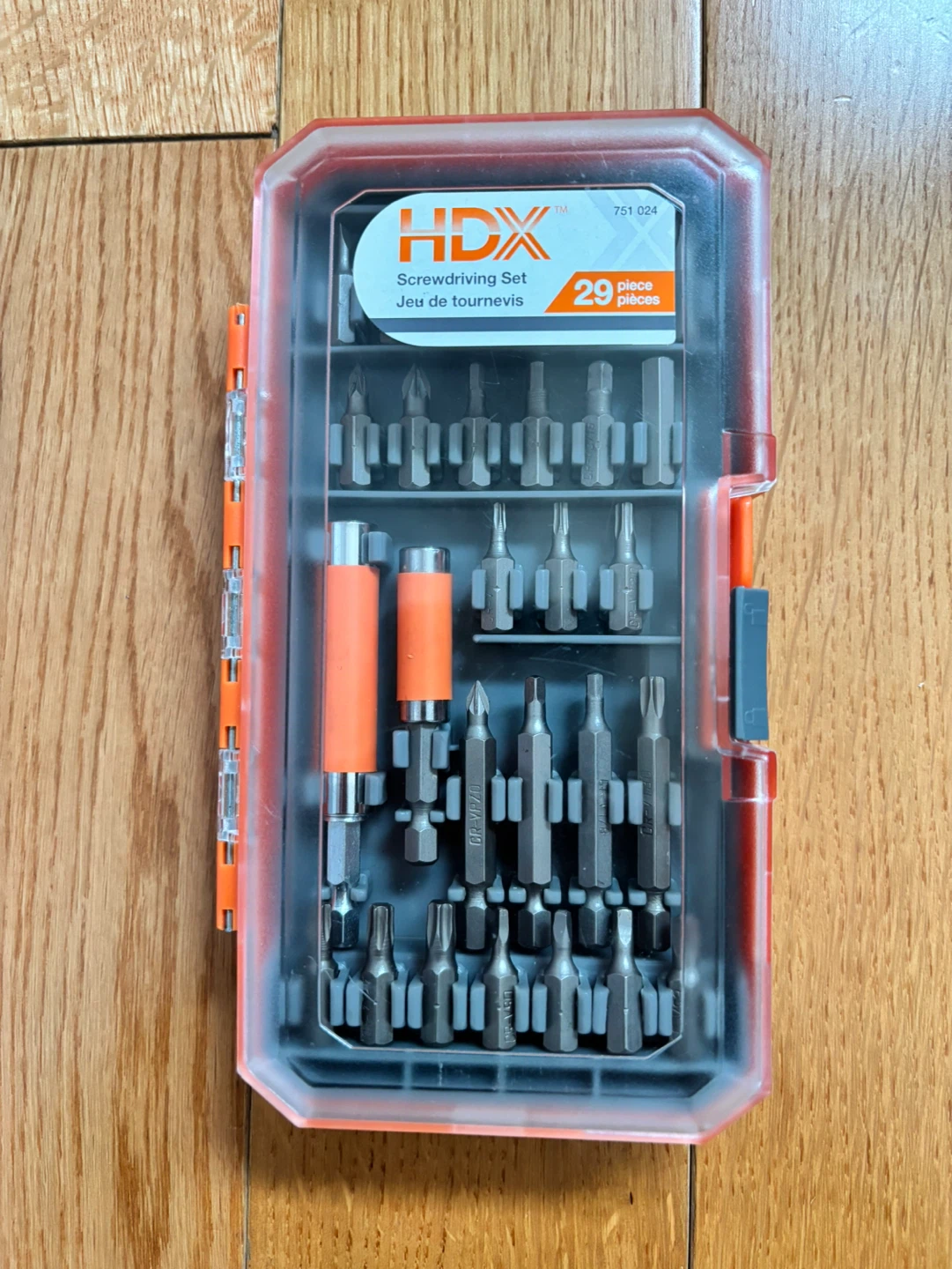 Brand New-HDX 29-Piece Screwdriver Bit Set with Case