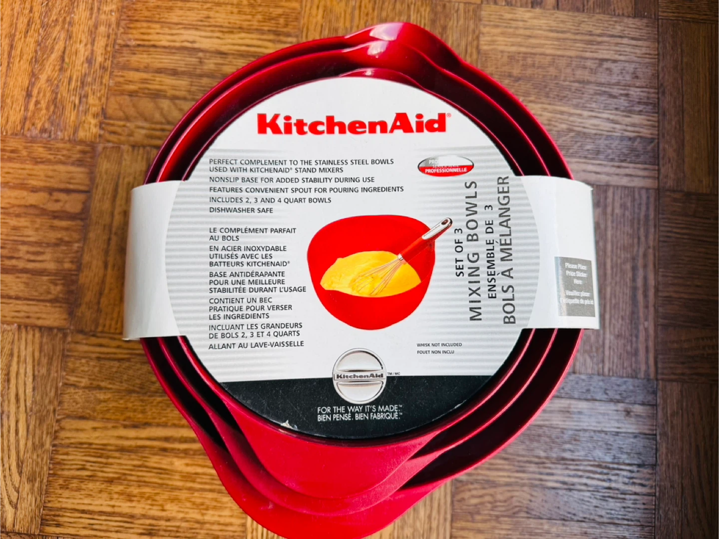 KitchenAid Set of 3 Mixing Bowls (2, 3, 4 Quart) Brand New - photo 2