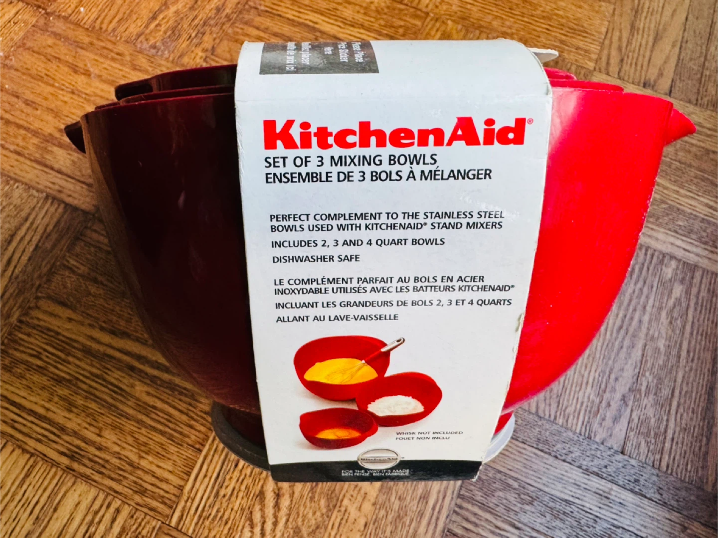 KitchenAid Set of 3 Mixing Bowls (2, 3, 4 Quart) Brand New - photo 3
