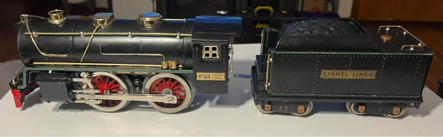Lionel "No. 384" Black Electric Train Engine and Tender