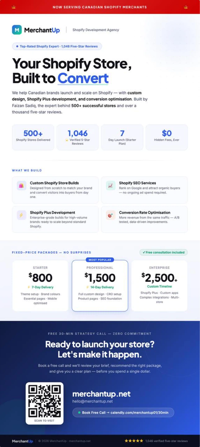 MerchantUp Shopify Store Development Services