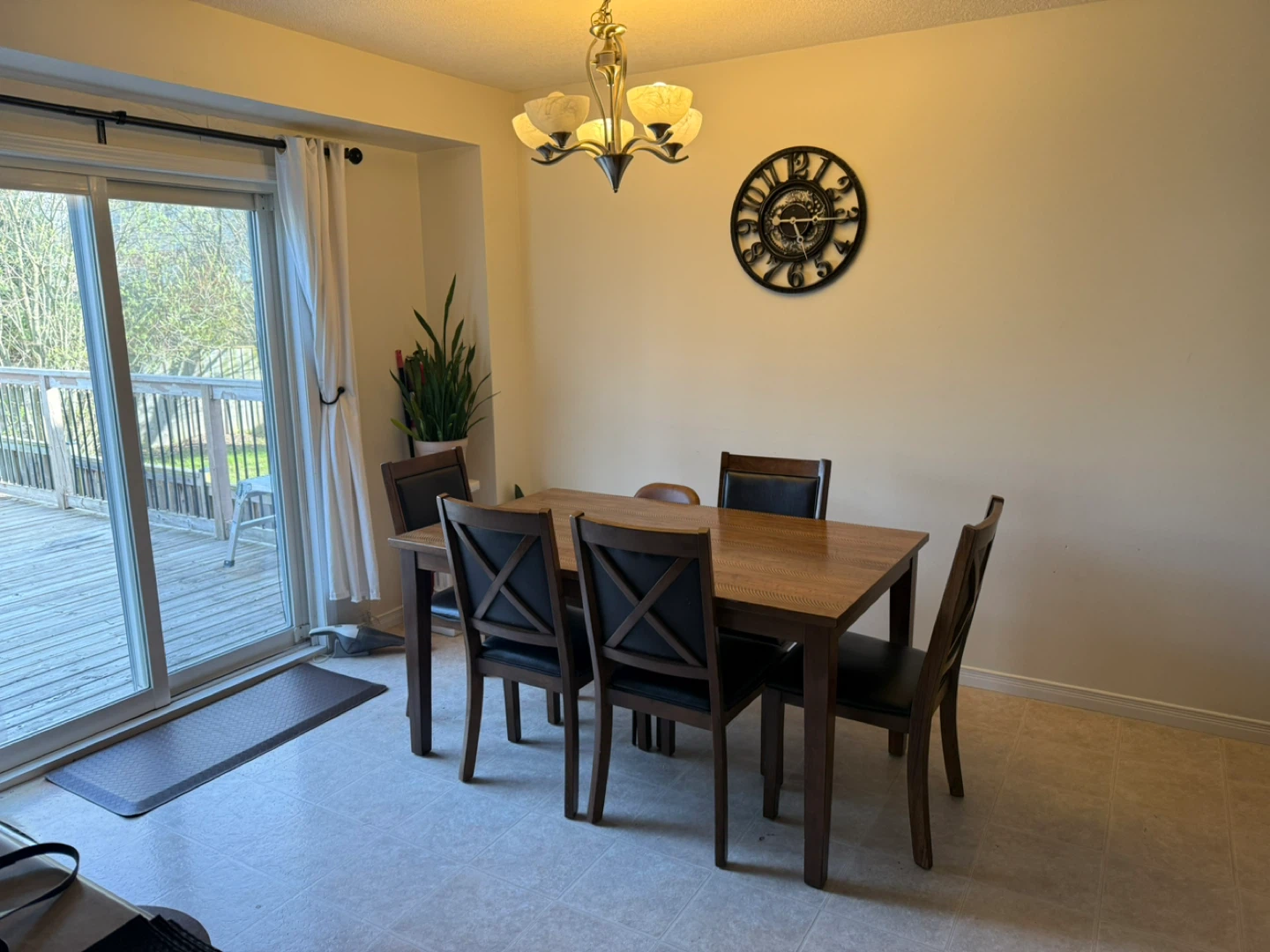 Wooden Dining Table with 5 Chairs