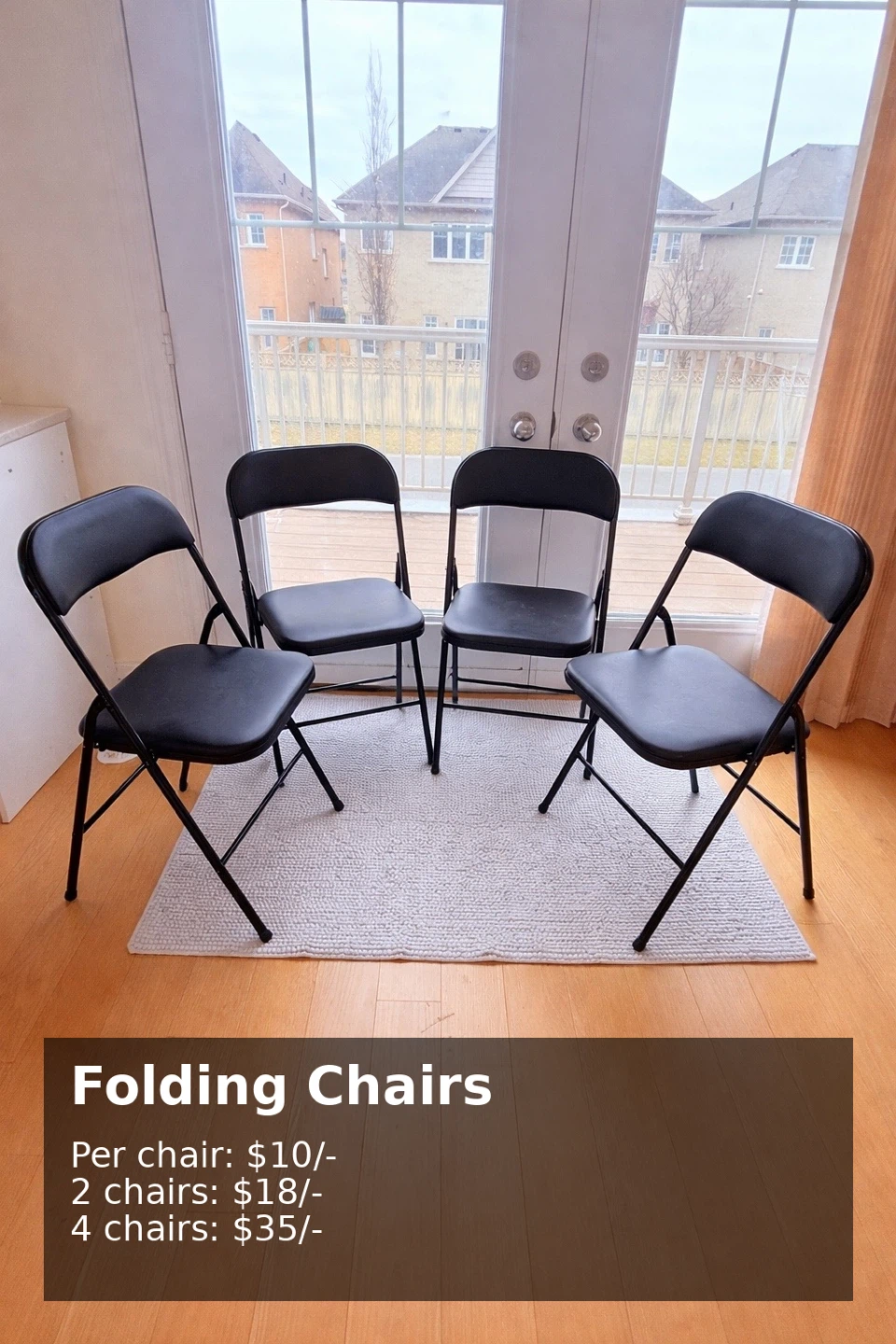 Set of 4 Black Folding Chairs