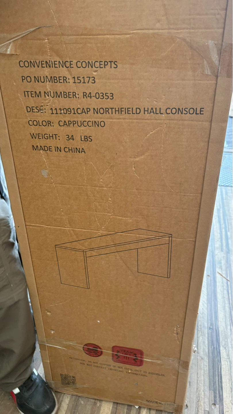 Convenience Concepts Northfield Hall Console Table - Cappuccino - photo 3