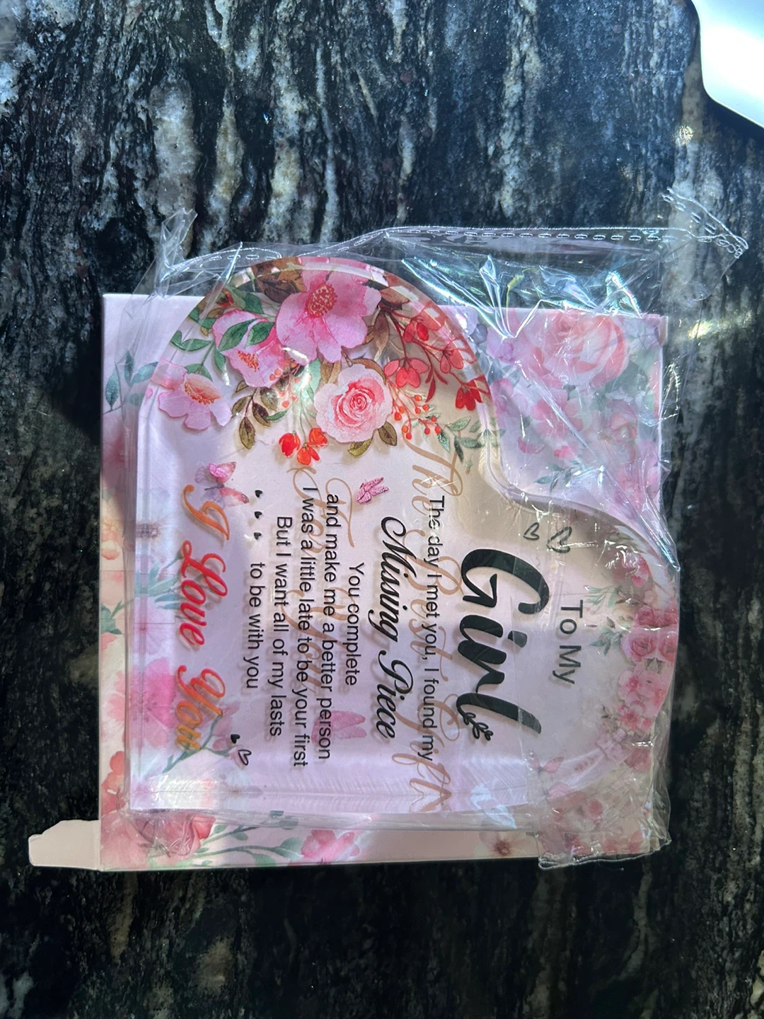 Heart Shaped "To My Girl" Acrylic Keepsake