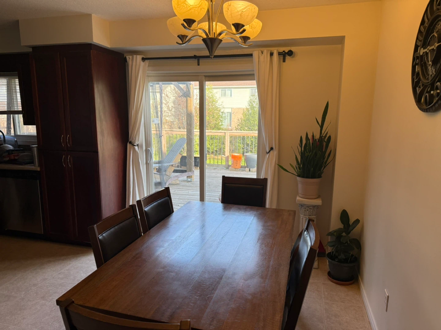 Wooden Dining Table with 5 Chairs - photo 2