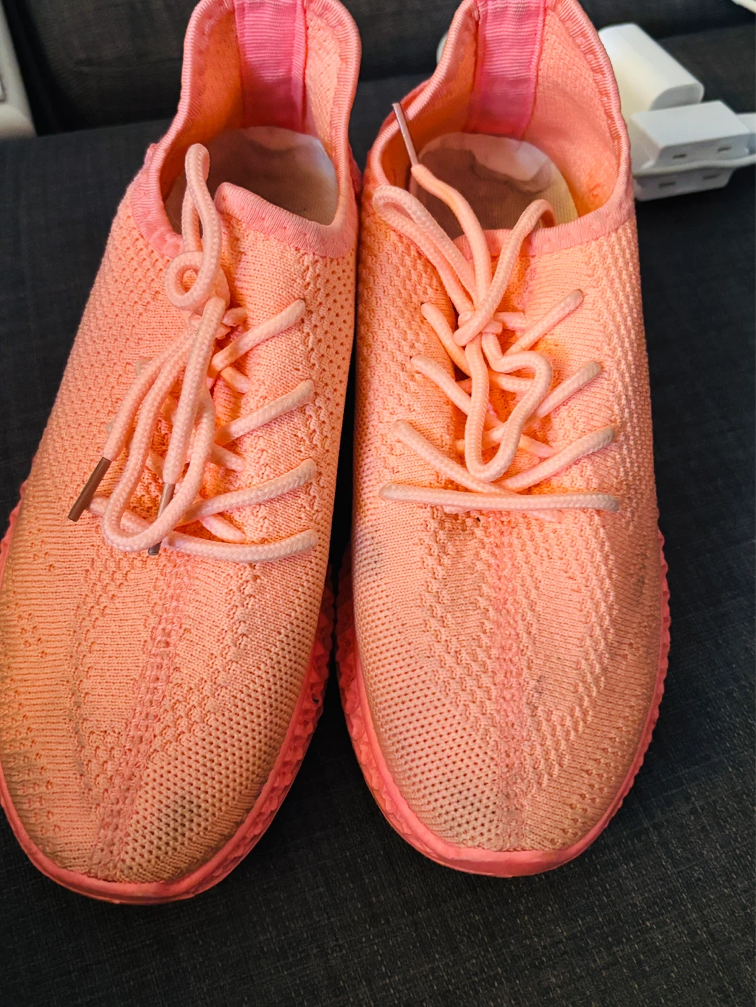 Peach Knit Sneakers