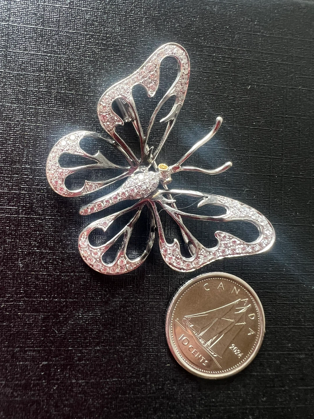 14 k diamond Butterfly Brooch - photo 3