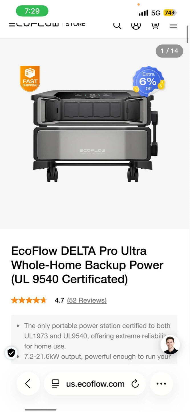 EcoFlow DELTA Pro Ultra Whole-Home Backup Power Station - photo 2