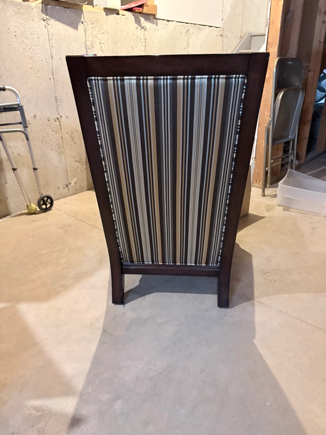 Striped Accent Chair with Wooden Frame - photo 3