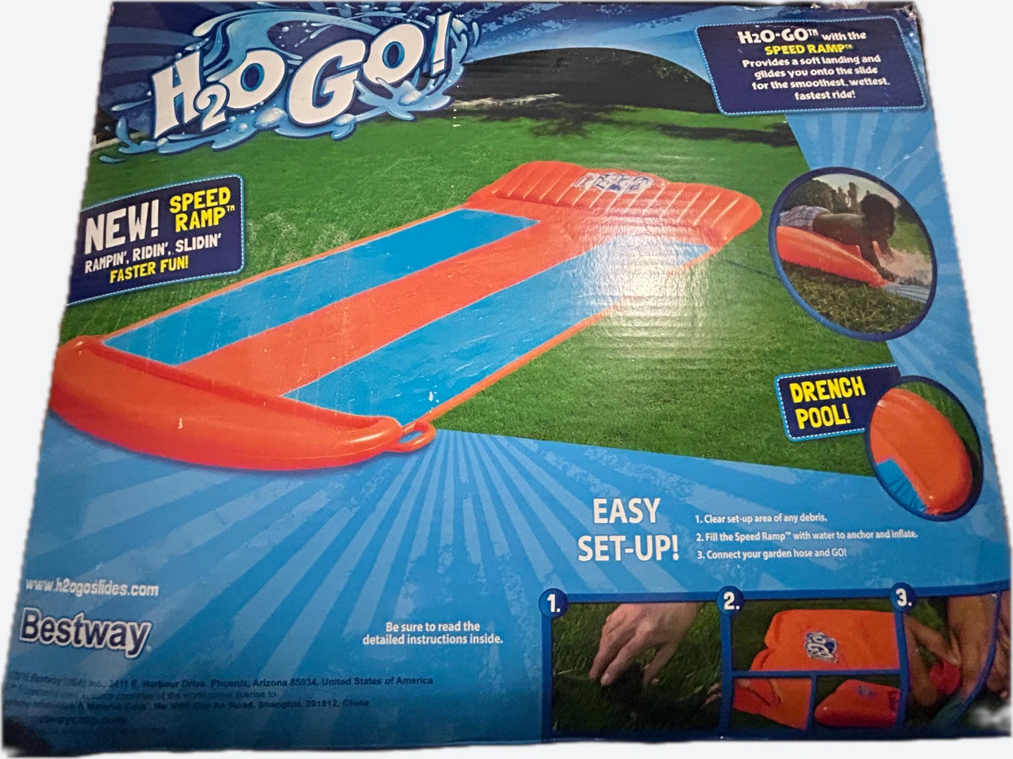 Triple Water Slide with Speed Ramp - 18 ft Long