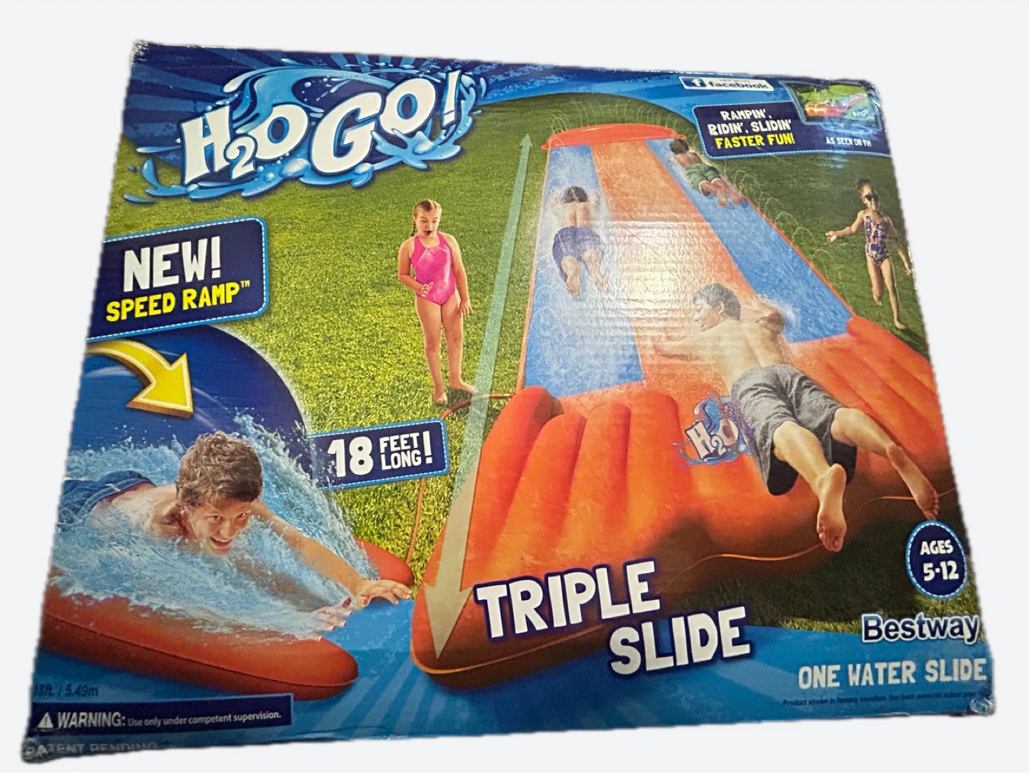 Triple Water Slide with Speed Ramp - 18 ft Long - photo 2