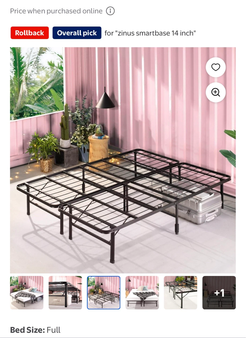 Zinus SmartBase 14 Inch Full Bed Frame