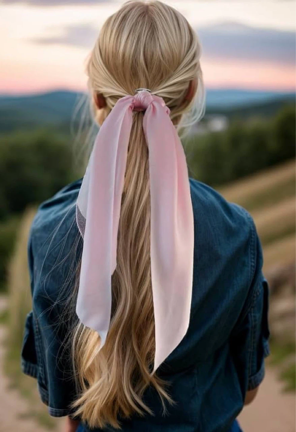 Scrunchies with Long Ribbon Ties (2 pcs) - photo 2
