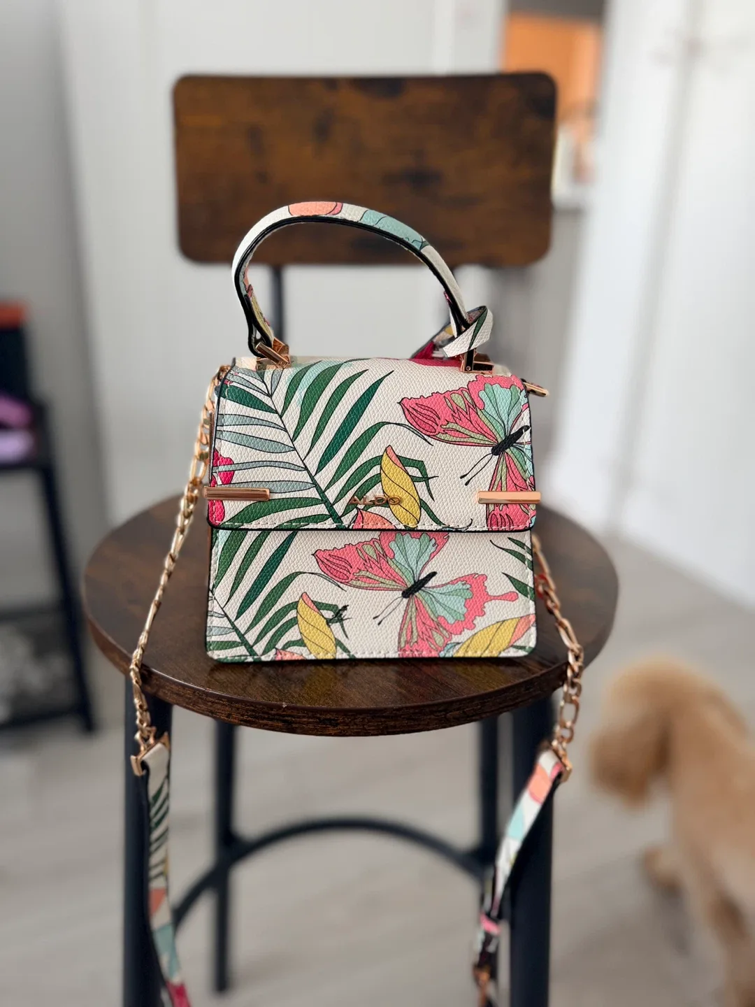 Women's floral and butterfly print mini handbag - photo 3