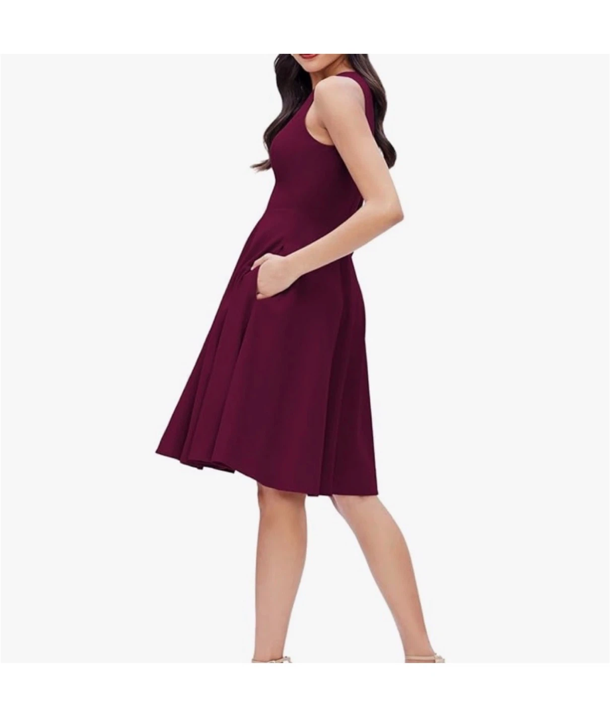 Dress the Population Burgundy Midi Dress - med - photo 3