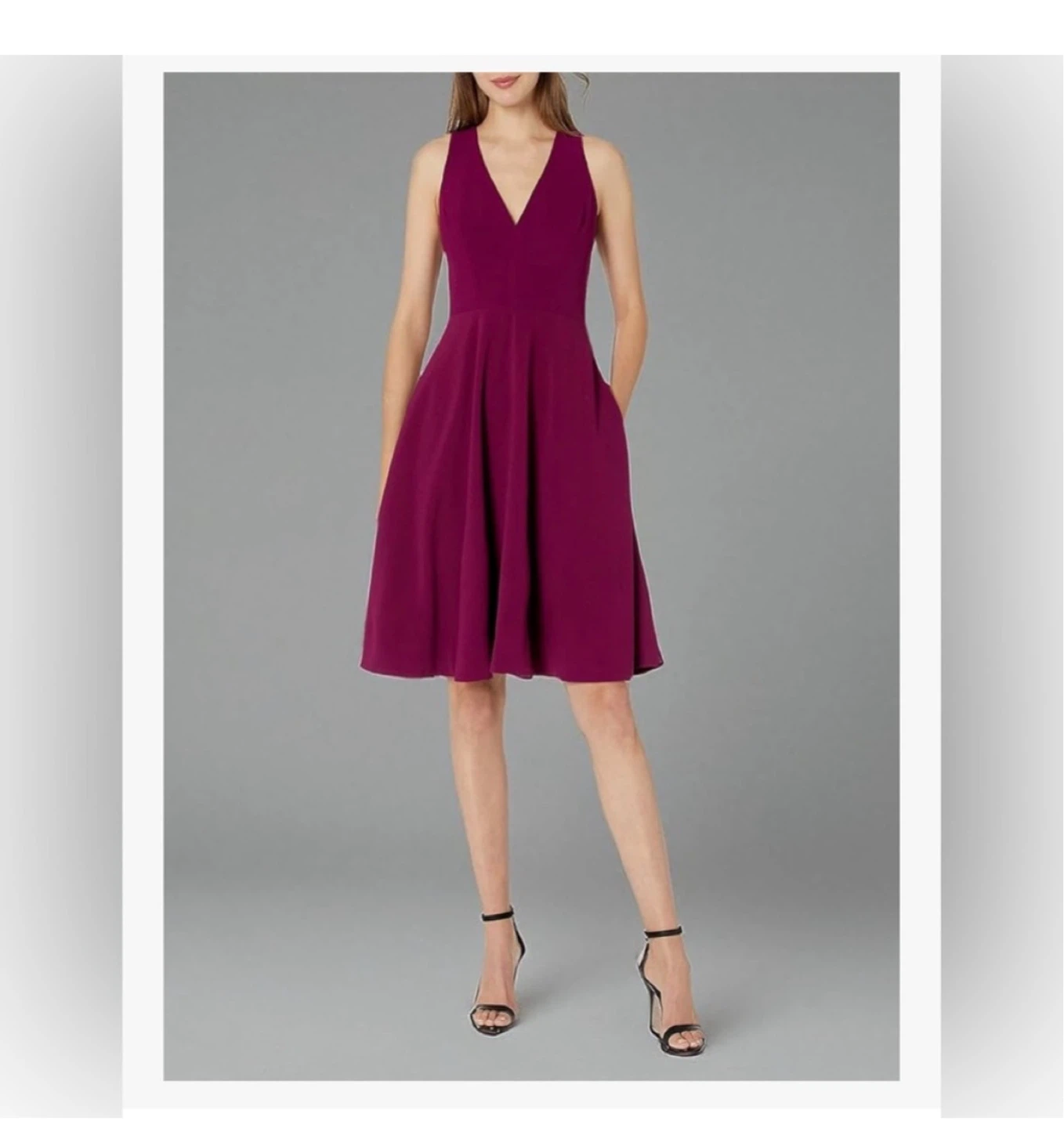 Dress the Population Burgundy Midi Dress - med