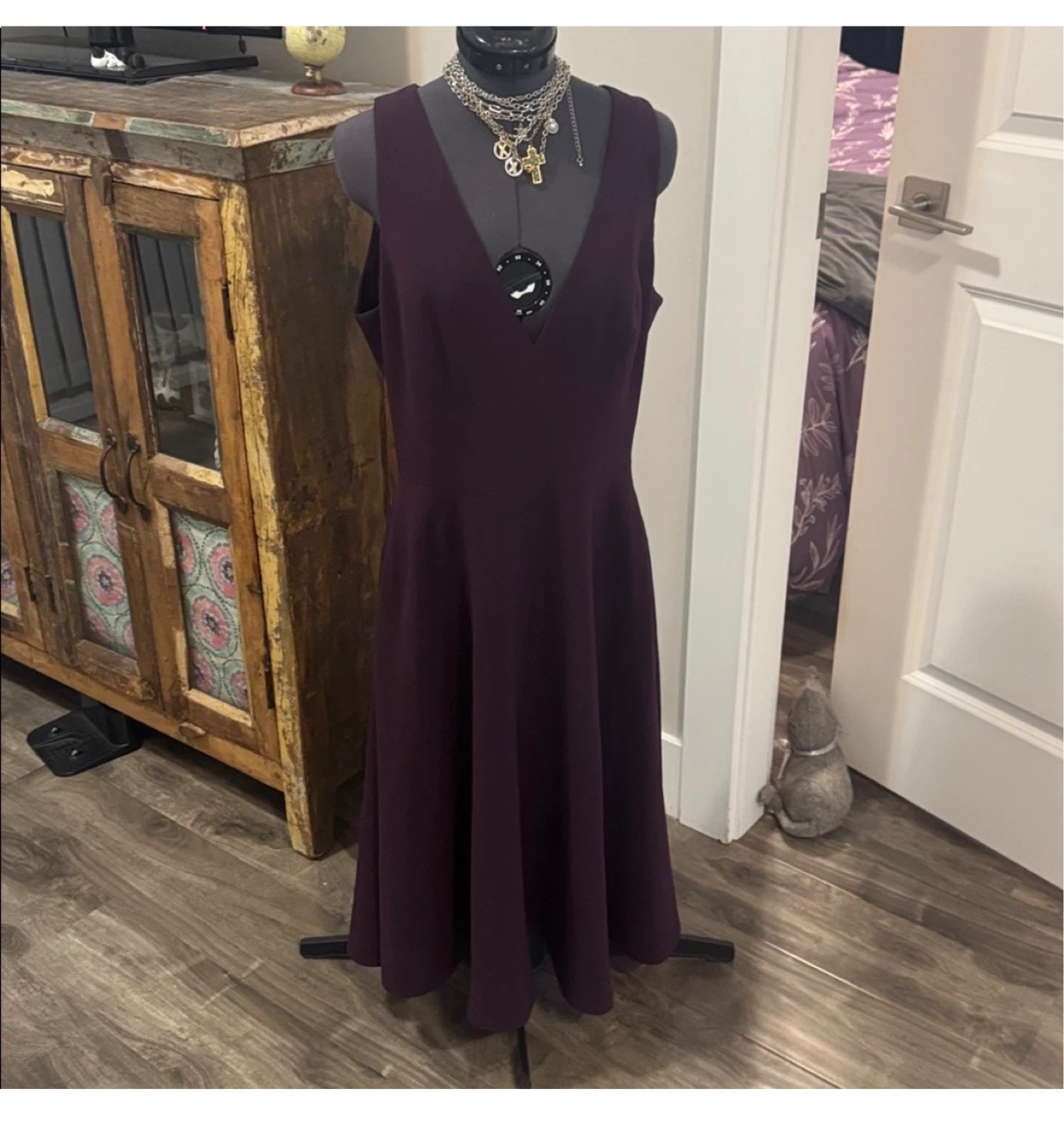 Dress the Population Burgundy Midi Dress - med - photo 5