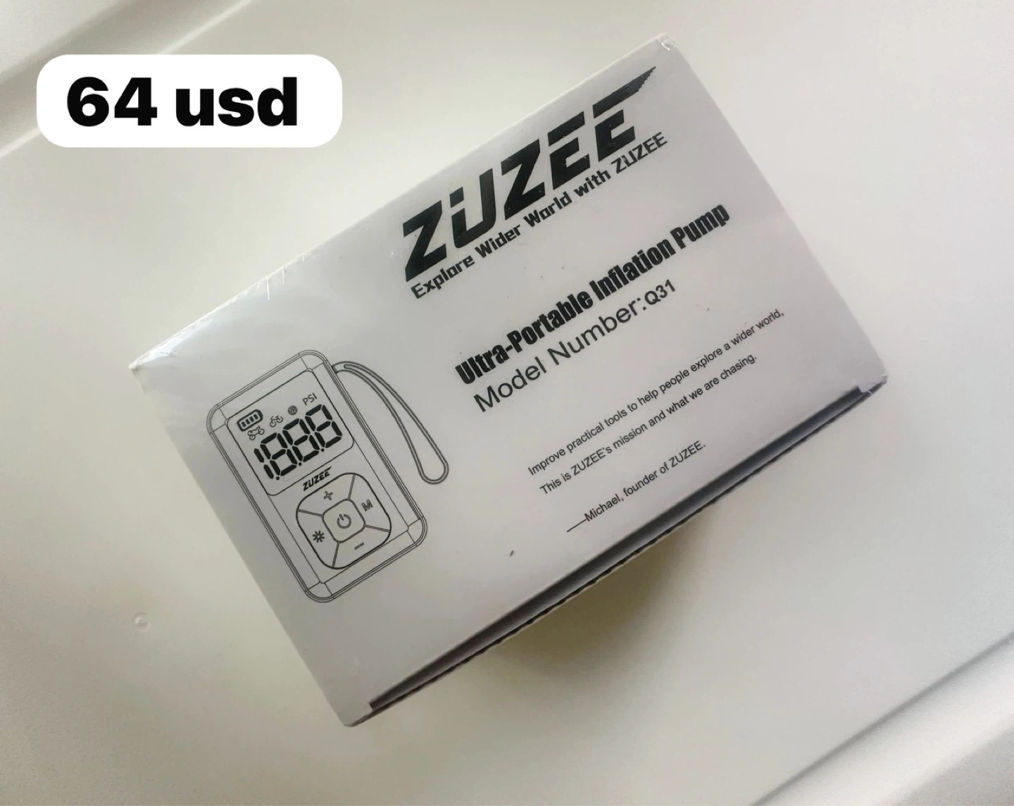 ZUZEE Ultra-Portable Inflation Pump Model Q31 - photo 4