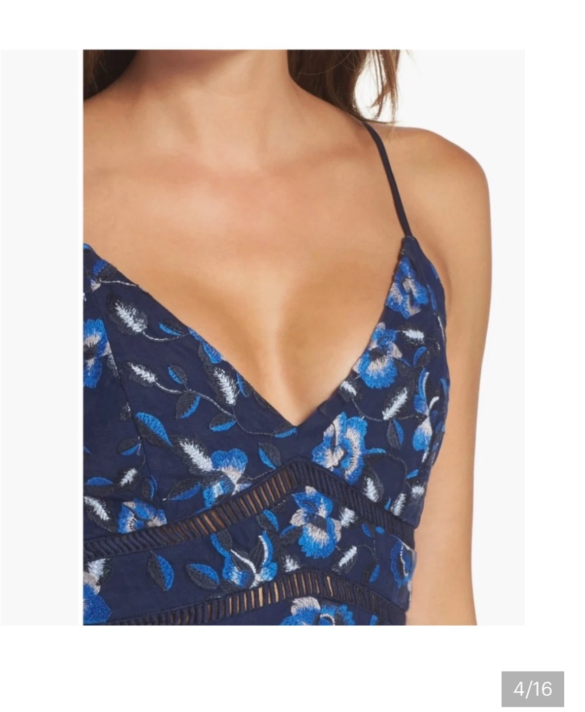 Bardot “sapphire” Blue Floral Dress - size 6/small - photo 4