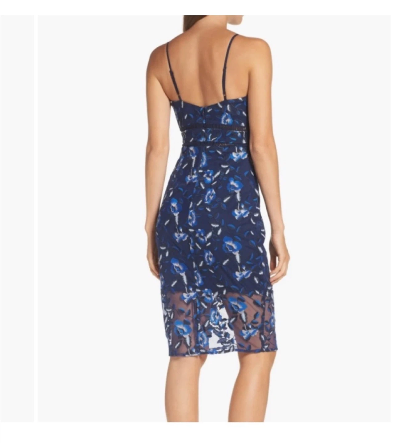 Bardot “sapphire” Blue Floral Dress - size 6/small - photo 3
