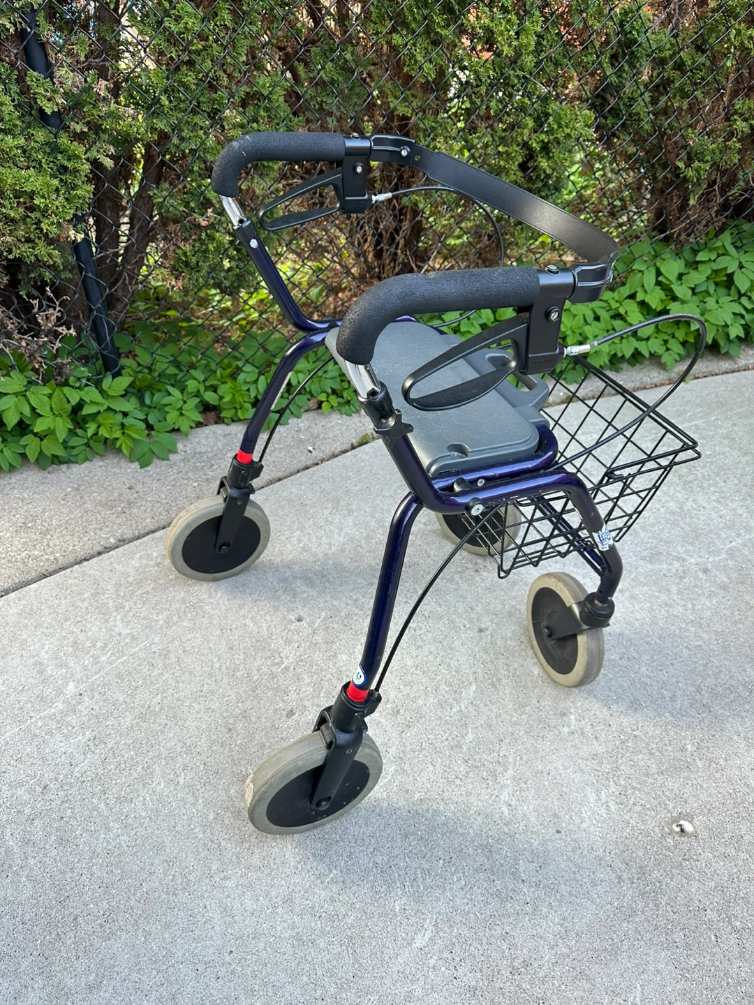 Purple Rollator Walker with Basket