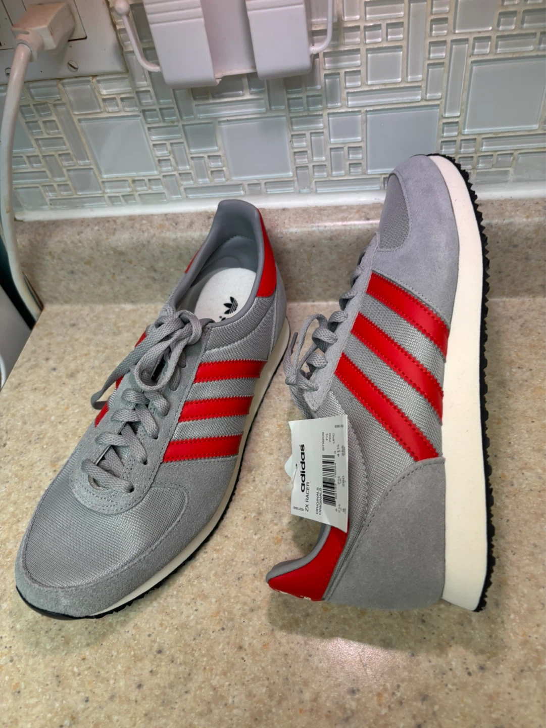 Adidas ZX Racer Shoes - Grey/Red - Size 8 - photo 5