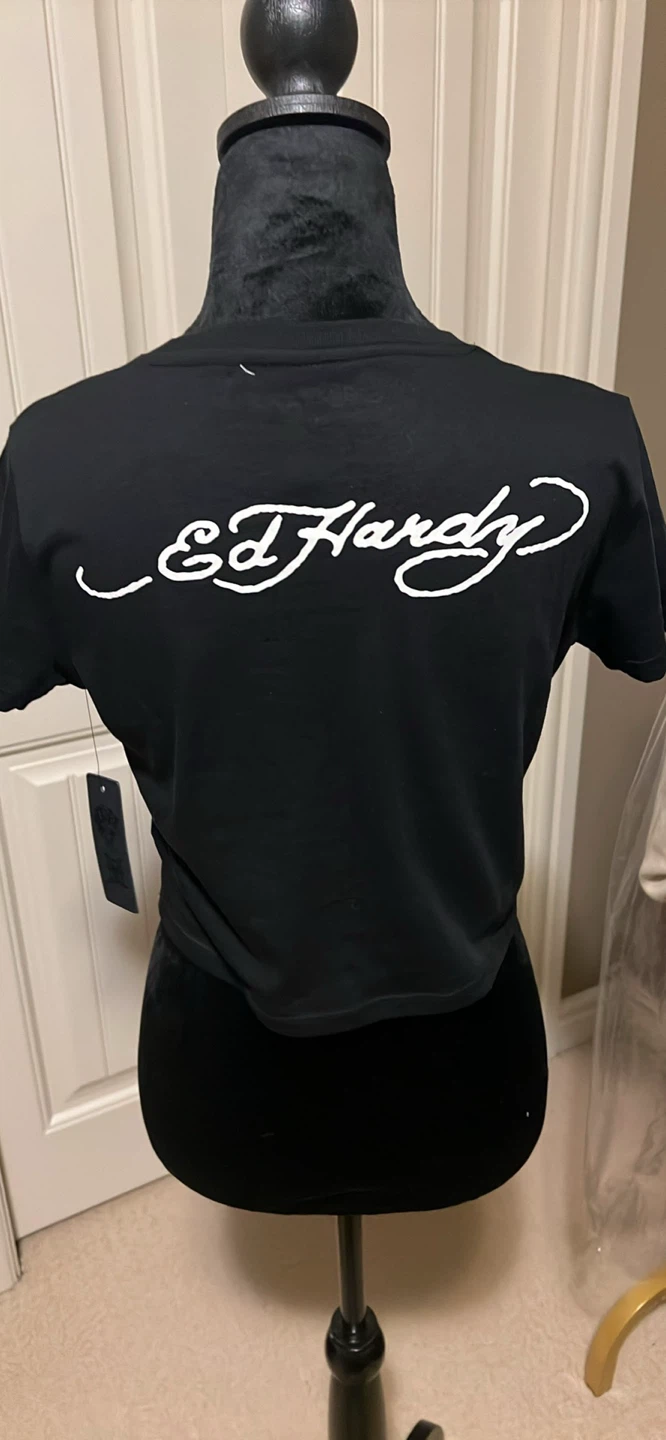 Ed Hardy Black Graphic crop T-Shirt - photo 2