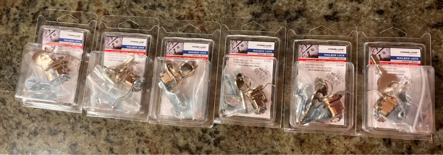 6X Prime-Line 7/8 in. Mailbox Lock $7 each