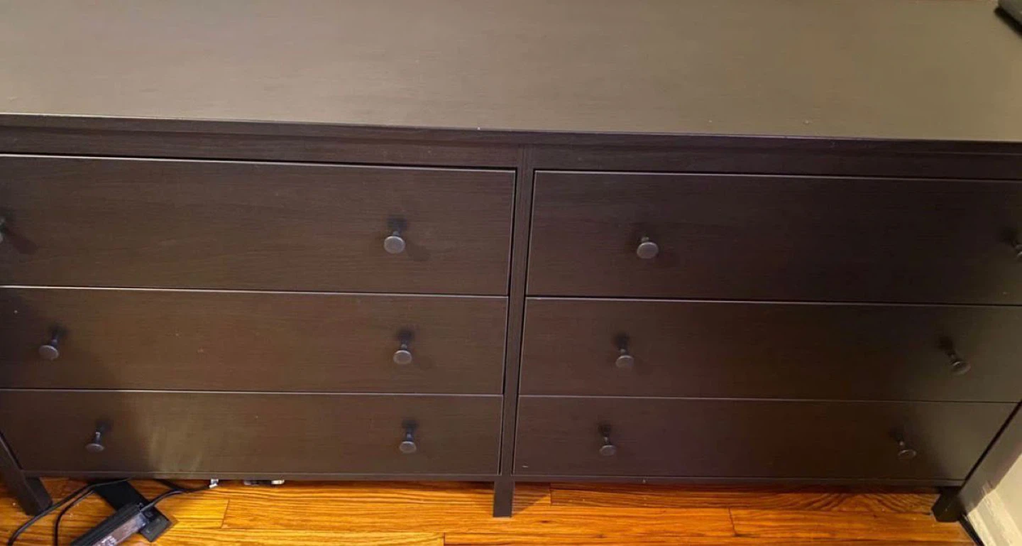 Dark Brown Black 6-Drawer Dresser - photo 3