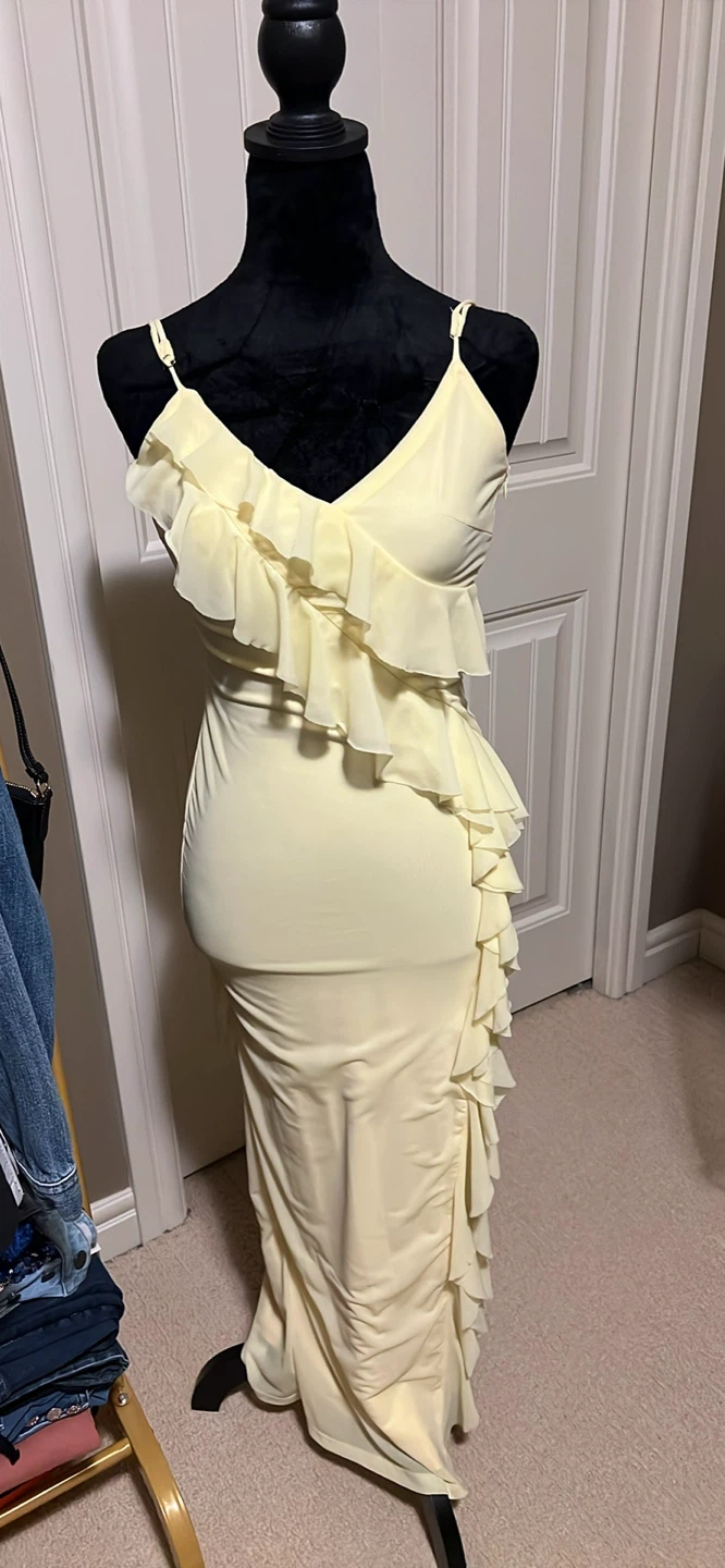 Billy J Women's Yellow Ruffle Dress