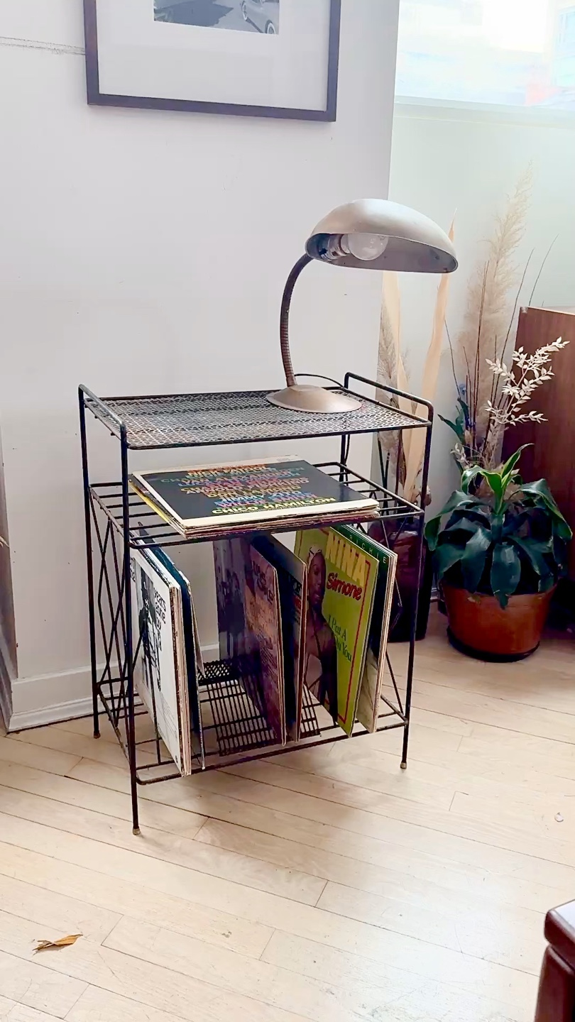 Vintage Atomic-Era Wire Record Stand