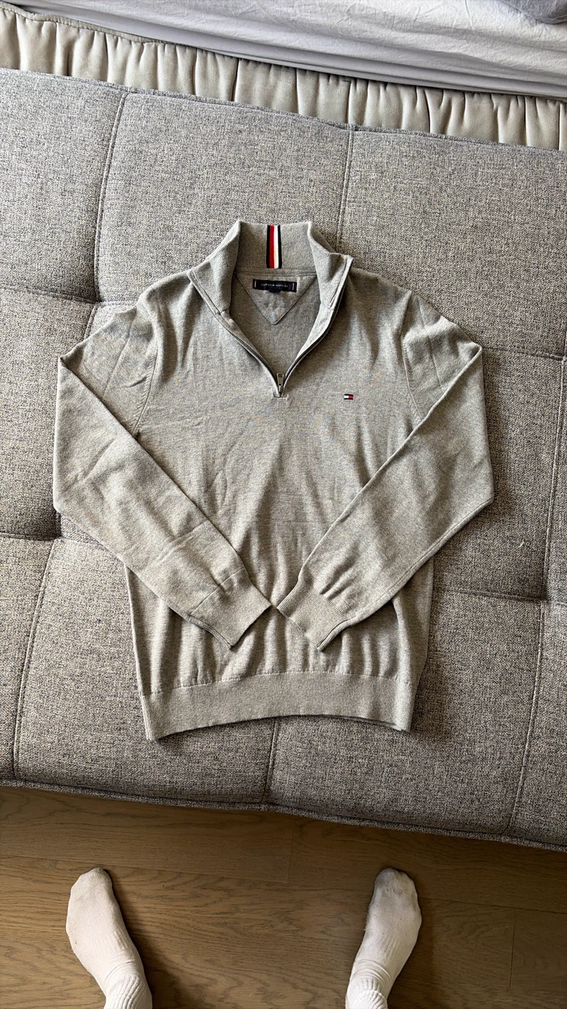 Tommy Hilfiger Grey 1/4 Zip Sweater